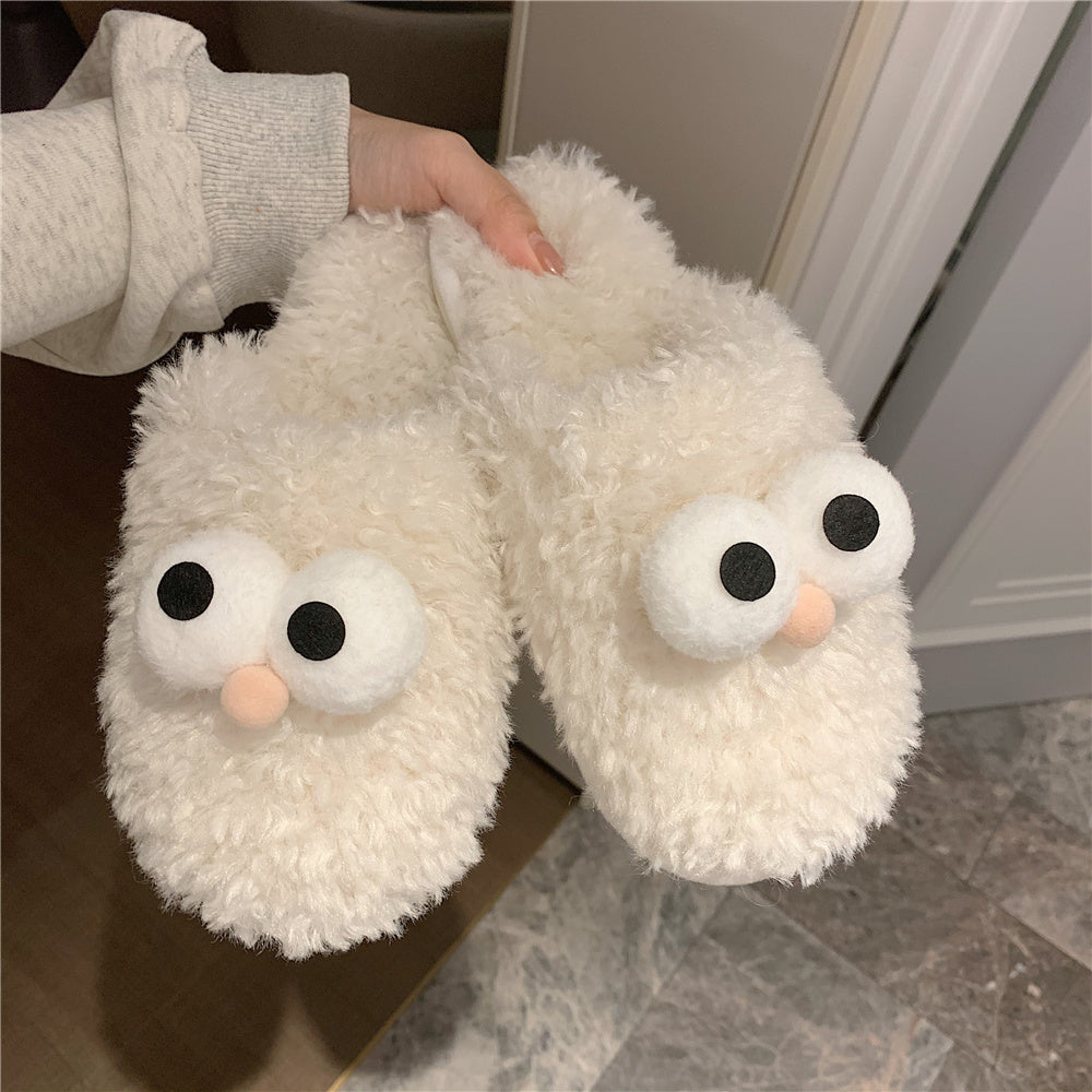 Korean Style Fashion Indoor Non-slip Student Plush Cotton Shoes Women