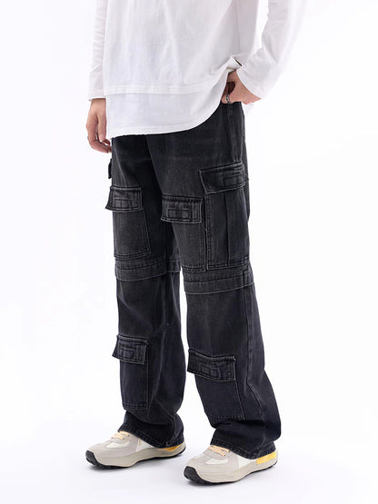 Women's Fashionable Wide Leg Black Jeans