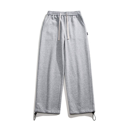 Drawstring Ankle-tied Loose Straight Sweatpants