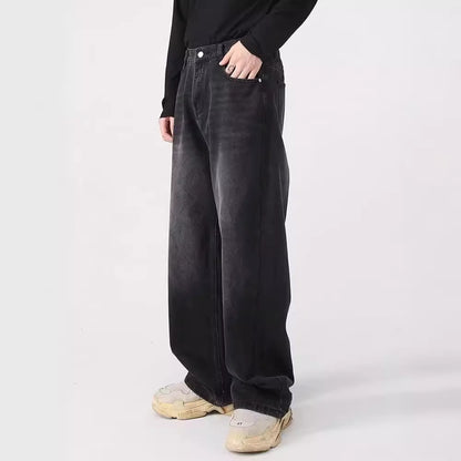 Gray Plus Size Loose Straight Pants