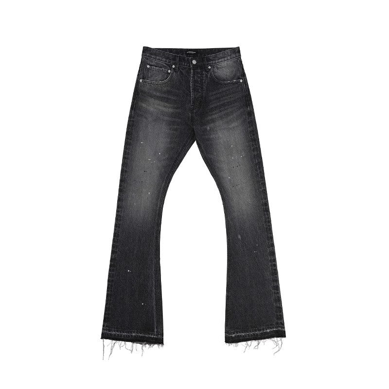 Men's Washed Splash-ink Skinny Jeans