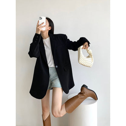 Fashion Design Women's Black Casual Small Suit Coat Women